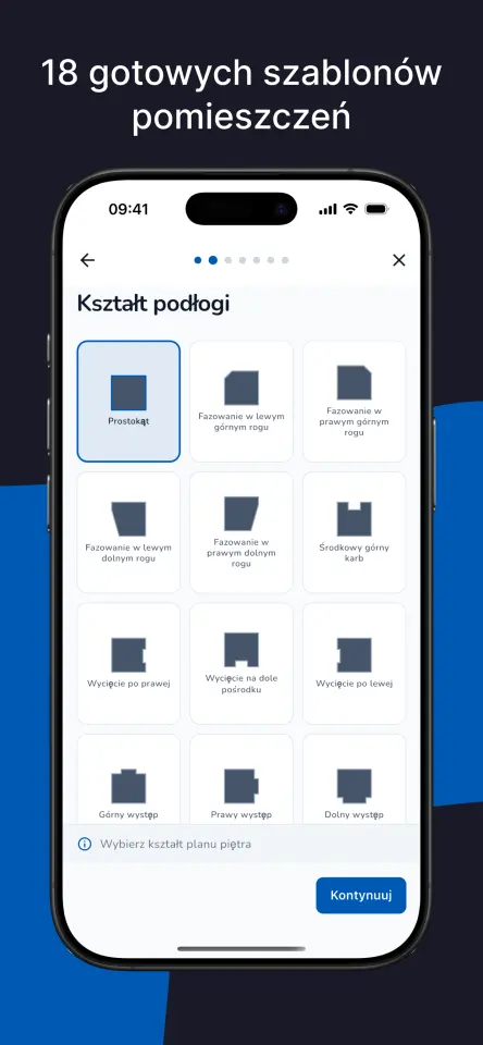 18 gotowych szablonów pomieszczeń